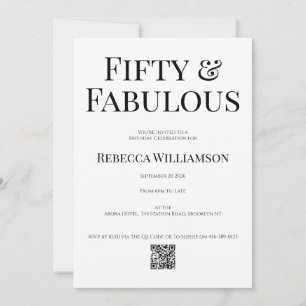 Invitación Mínimo cincuenta y fabuloso cumpleaños número 50