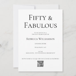 Invitación Mínimo cincuenta y fabuloso cumpleaños número 50
