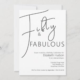 Invitación Mínimo cincuenta y fabuloso cumpleaños número 50