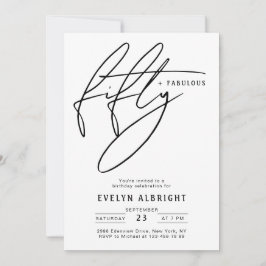 Invitación Mínimo cincuenta y fabuloso cumpleaños número 50