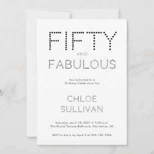 Invitación Mínimo cincuenta y fabuloso cumpleaños número 50