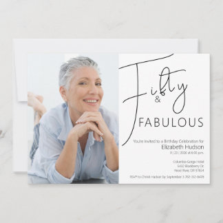 Invitación Mínimo cincuenta y fabuloso cumpleaños número 50 f