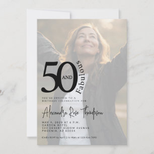 Invitación Mínimo cincuenta y fabuloso foto cumpleaños 50