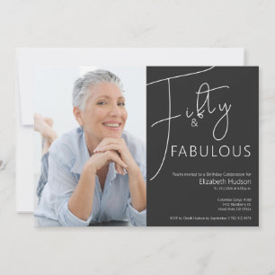 Invitación Mínimo cincuenta y fabuloso foto cumpleaños 50