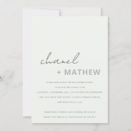 Invitación Mínimo compromiso moderno de escritura blanca negr