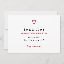 Invitación Mínimo corazón moderno | ¿Serás Mi Novia?