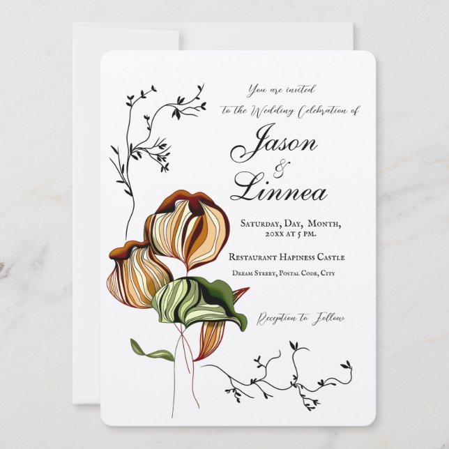 Invitación Mínimo de cosecha lineal de boho ruso (Anverso)