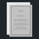 Invitación Mínimo Gris Monograma Simple Elegante Boda<br><div class="desc">Simple invitación a la boda con un diseño moderno y elegante con tu monograma de dos letras en la parte superior y tus detalles rodeados de un delgado borde. Las fuentes y los colores de fondo pueden cambiarse a los colores que desee pulsando el botón "personalizar". Una moda y un...</div>