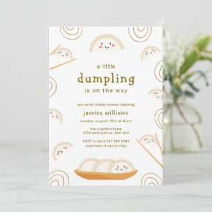 Invitación Mínimo Kawaii Boho Bao Dumpling Baby Shower