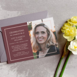 Invitación Mínimo marrón celebrando la vida | Foto Personaliz