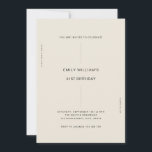 Invitación Mínimo moderno 21º cumpleaños<br><div class="desc">Invitación mínima de 21 años con un diseño ultra sencillo que puedes personalizar con todos tus detalles para una invitación personalizada de cumpleaños.</div>