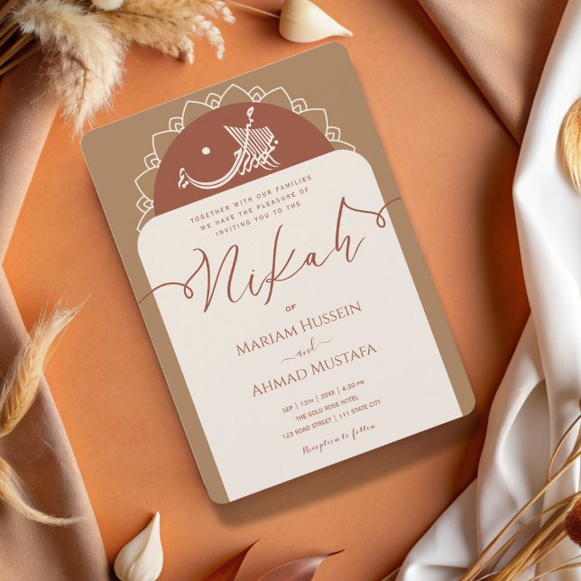 Invitación Mínimo moderno Chick Terracotta Boho Islamic Nikah (Subido por el creador)
