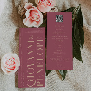 Invitación Mínimo moderno Detalles del Boda Mulberry y