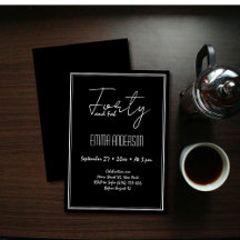 Mínimo Moderno Negro 40 cumpleaños