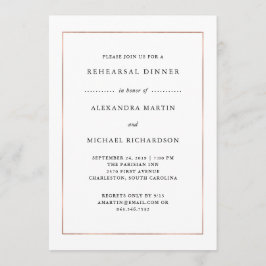 Invitación Mínimo moderno | Rosa Cena de ensayo de borde de o