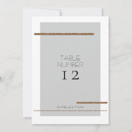 Invitación Mínimo Moderno Simple Gris Gold Table Número