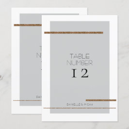 Invitación Mínimo Moderno Simple Gris Gold Table Número
