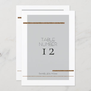 Invitación Mínimo Moderno Simple Gris Gold Table Número