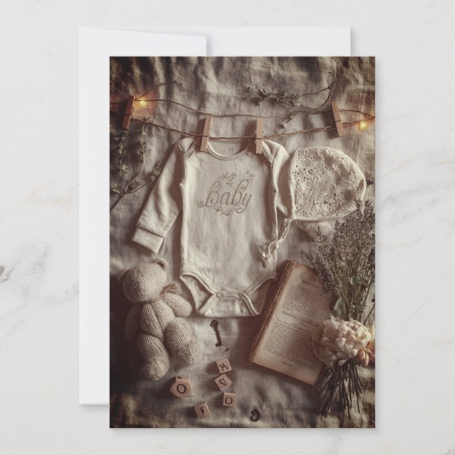 Invitación Mínimo & Moderno Sprinkle | Neutro Suave (Anverso)