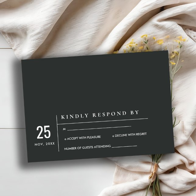 INVITACIÓN MÍNIMO MODERNO TIPOGRAFÍA BLANCA NEGRA RSVP (Subido por el creador)