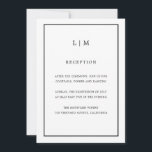 Invitación Mínimo Monograma Blanco Simple Elegante Boda<br><div class="desc">Simple invitación a la boda con un diseño moderno y elegante con tu monograma de dos letras en la parte superior y tus detalles rodeados de un delgado borde. Las fuentes y los colores de fondo pueden cambiarse a los colores que desee pulsando el botón "personalizar". Una moda y un...</div>