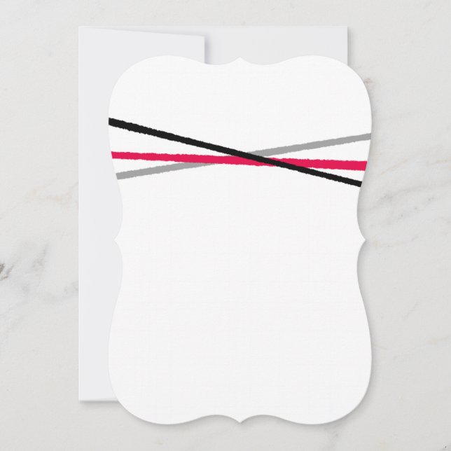 Invitación Mínimo Negro Rojo Gris (Anverso)