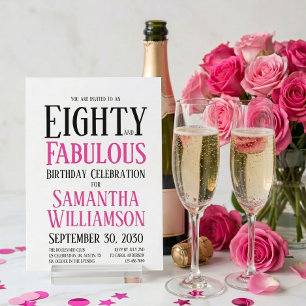 Invitación Mínimo Ochenta y Fabuloso Cumpleaños 80 