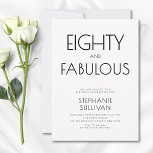 Invitación Mínimo Ochenta y Fabuloso Cumpleaños 80 