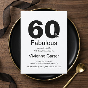 Invitación Mínimo Sesenta y Fabuosa Fiesta de Cumpleaños 60