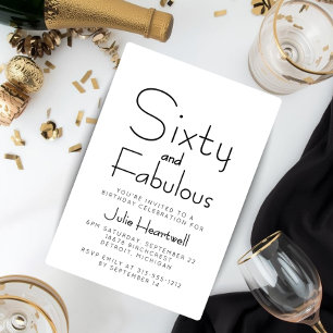 Invitación Mínimo Sesenta y Fabuosa Fiesta de Cumpleaños 60