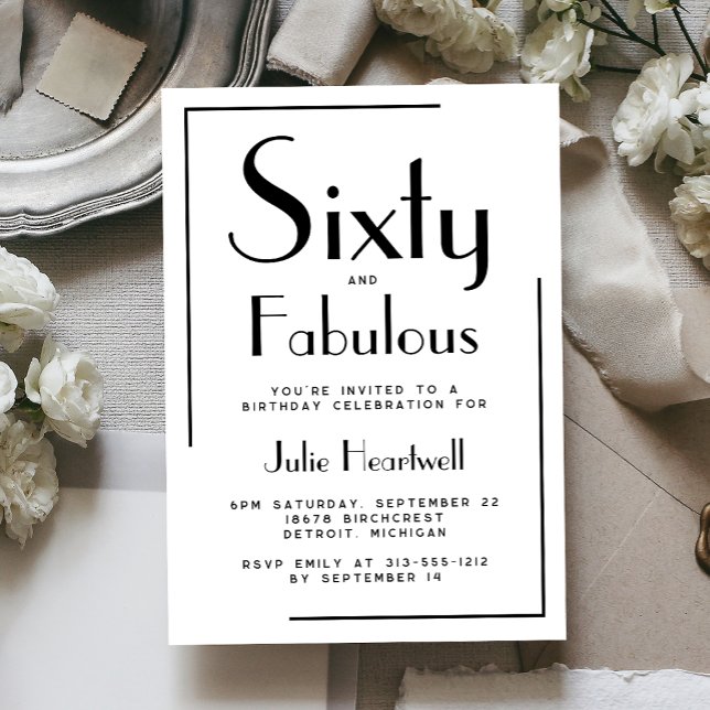 Invitación Mínimo Sesenta y Fabuosa Fiesta de Cumpleaños 60 (Subido por el creador)