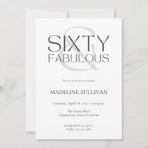 Invitación Mínimo Sesenta y Fabuosa Fiesta de Cumpleaños 60