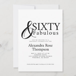 Invitación Mínimo Sesenta y Fabuosa Fiesta de Cumpleaños 60