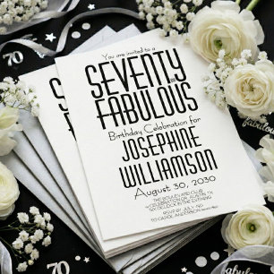 Invitación Mínimo setenta y fabuloso cumpleaños 70