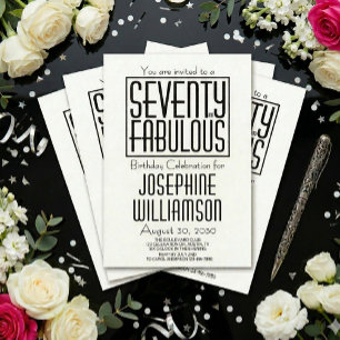 Invitación Mínimo setenta y fabuloso cumpleaños 70