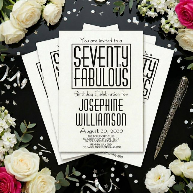 Invitación Mínimo setenta y fabuloso cumpleaños 70 (Subido por el creador)
