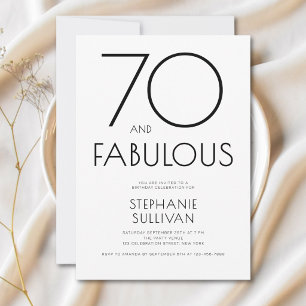 Invitación Mínimo Setenta y Fabuloso Cumpleaños 70