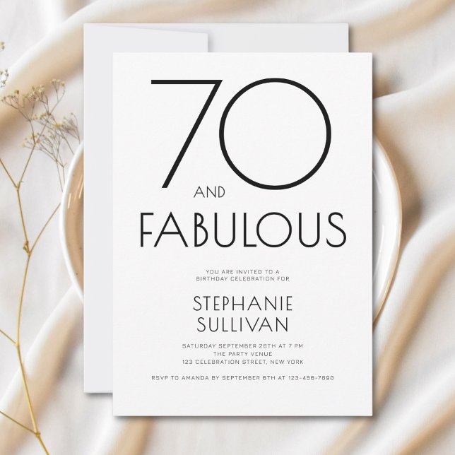 Invitación Mínimo Setenta y Fabuloso Cumpleaños 70 (Subido por el creador)