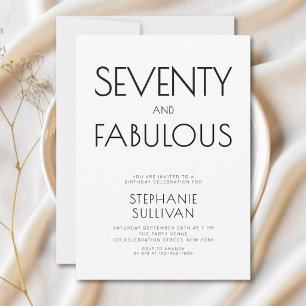 Invitación Mínimo Setenta y Fabuloso Cumpleaños 70