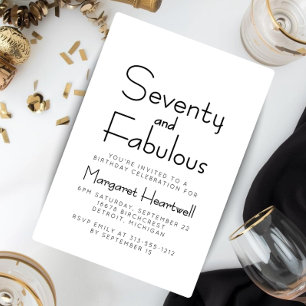 Invitación Mínimo setenta y fabuloso cumpleaños 70