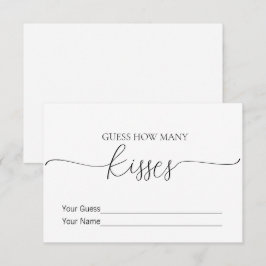 Invitación Mínimo simple: cuántos besos en el juego de ducha