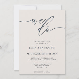 Invitación Mínimo Simple Lo Hacemos Boda Anunciamos Beige Nav