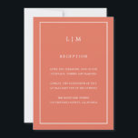 Invitación Mínimo Terracota Monograma Simple Elegante Boda<br><div class="desc">Simple invitación a la boda con un diseño moderno y elegante con tu monograma de dos letras en la parte superior y tus detalles rodeados de un delgado borde. Las fuentes y los colores de fondo pueden cambiarse a los colores que desee pulsando el botón "personalizar". Una moda y un...</div>