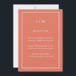 Invitación Mínimo Terracota Monograma Simple Elegante Boda<br><div class="desc">Simple invitación a la boda con un diseño moderno y elegante con tu monograma de dos letras en la parte superior y tus detalles rodeados de un delgado borde. Las fuentes y los colores de fondo pueden cambiarse a los colores que desee pulsando el botón "personalizar". Una moda y un...</div>