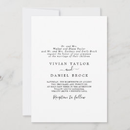 Invitación Mínimo Tradicional Ambos Padres Albergan Boda