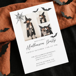 Invitación Mínimo Tres Fotos Festejan Fiesta Halloween