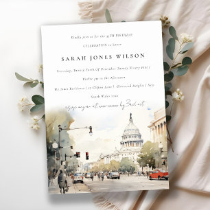 Invitación Mínimo Washington DC, Norteamérica Cumpleaños de l