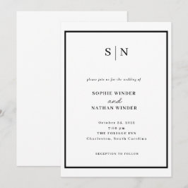 Invitación Mínimo y Chic | Boda en Blanco y Negro