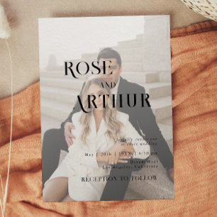 Invitación Mínimo y chic negro y blanco