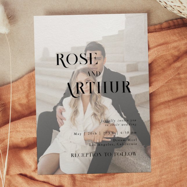 Invitación Mínimo y chic negro y blanco (Subido por el creador)